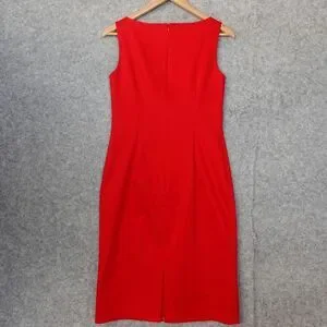 Talbots | Dresses | Talbots Red Sheath Pencil Dress Xs Floral Embroidered  Cocktail Career Holiday